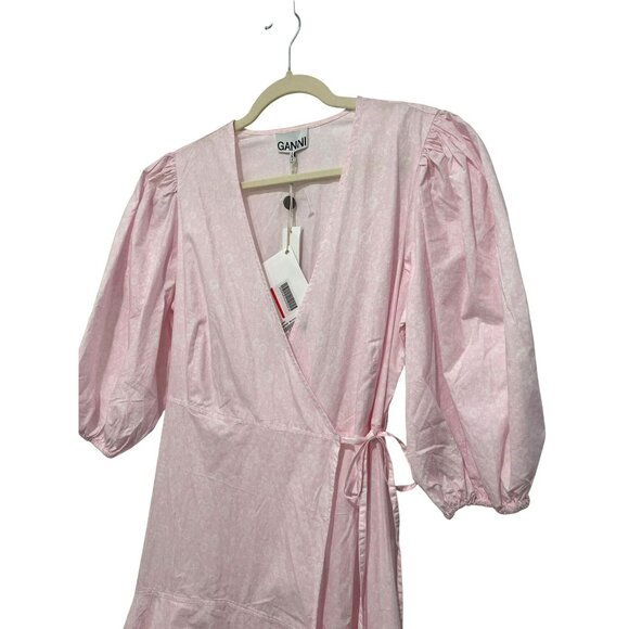 Ganni Wrap Floral-print Midi Dress NWT Size 40 US Medium - Picture 5 of 9